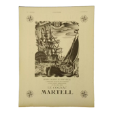 An advertisement Cognac Martell sailboat privateer boat issue review 1937