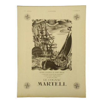 An advertisement Cognac Martell sailboat privateer boat issue review 1937