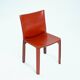 Cassina cab 412 by Mario Bellini in Burgundy dining chairs, 6