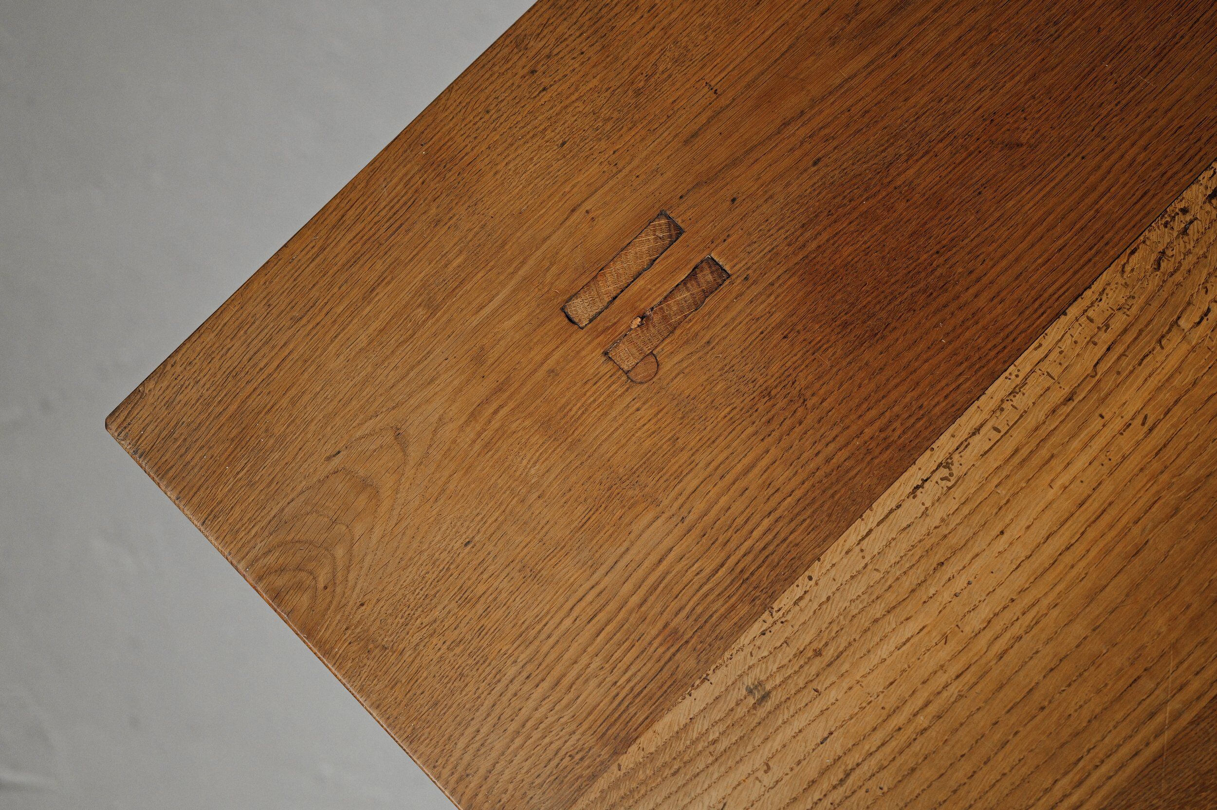 Solid oak farmhouse table, 1970 – Handcrafted