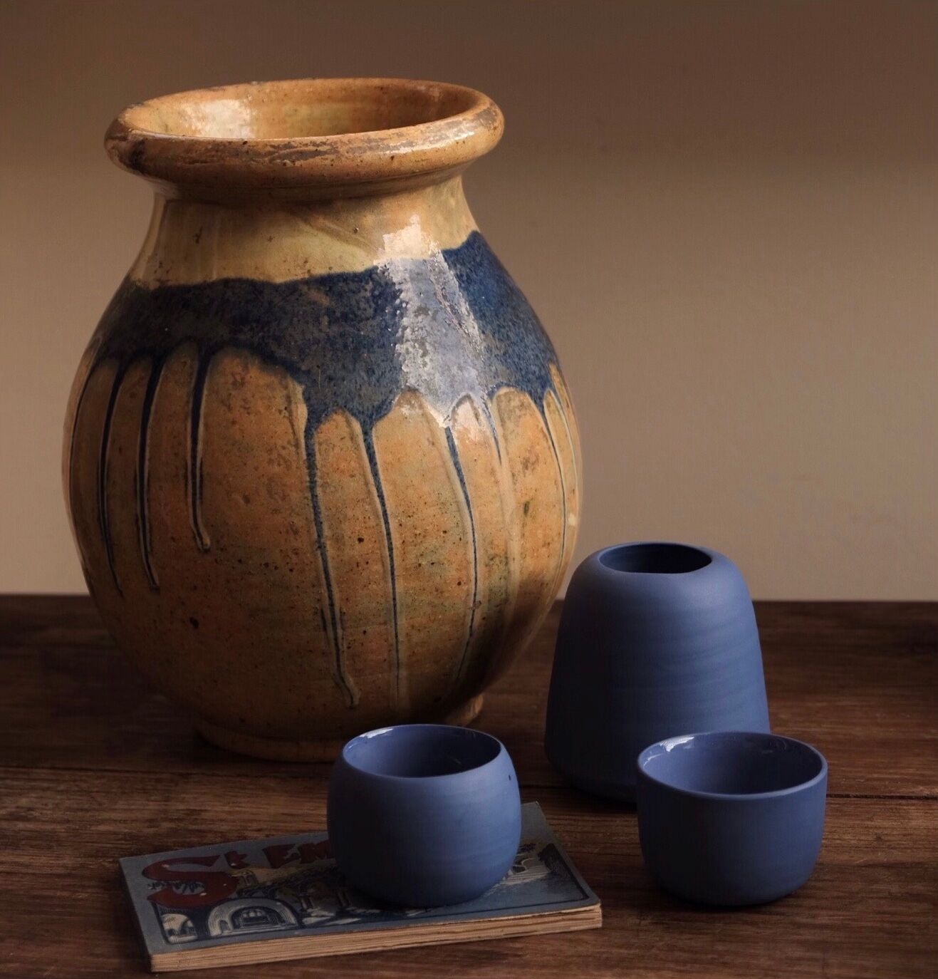 Glazed stoneware vase