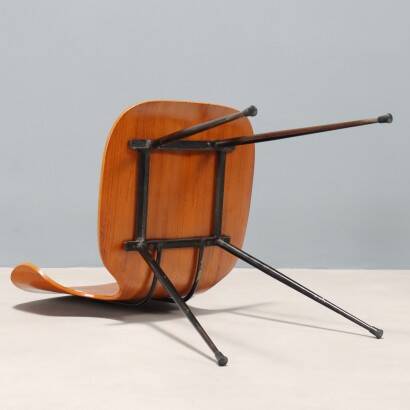 1960s chair made of curved plywood