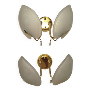 Paire d'appliques doubles - feuille