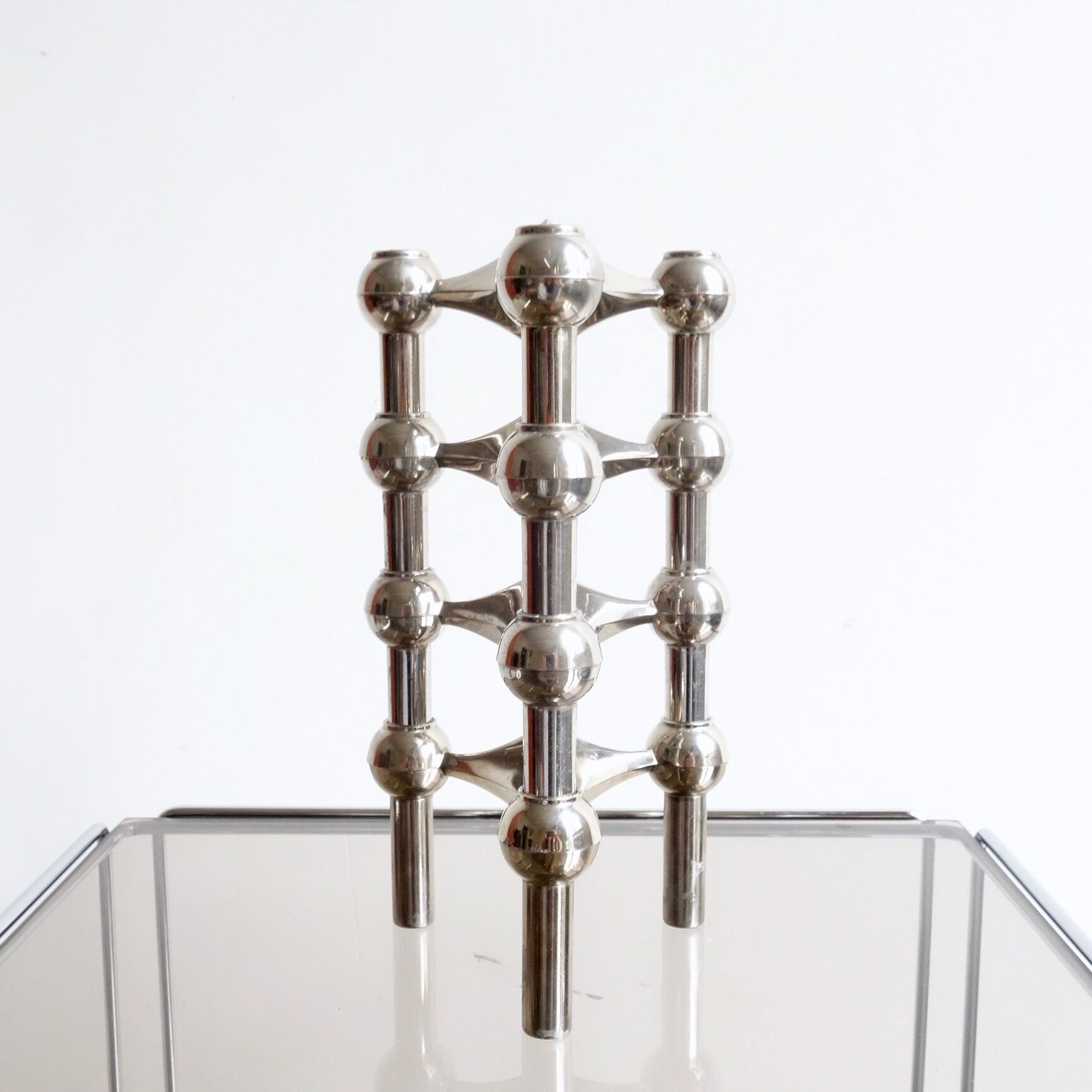 Candlesticks modular S22 by Caesar Stoffi & Fritz Nagel for BMF 1970 s, Set of 4