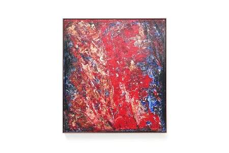 Jozef Mees, Lyrical Abstract Oil on Panel 1962