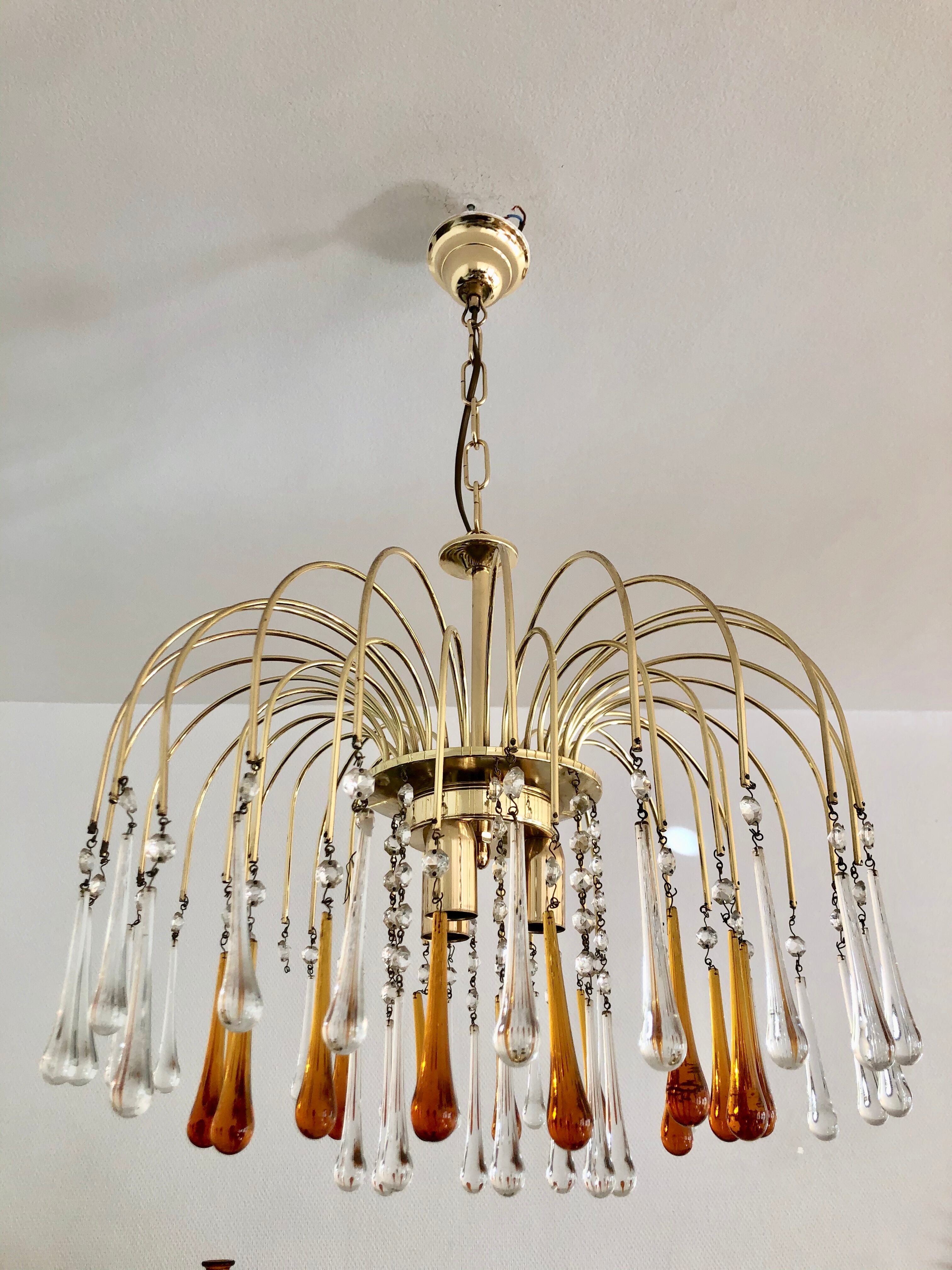 Murano glass drops hanging lamp