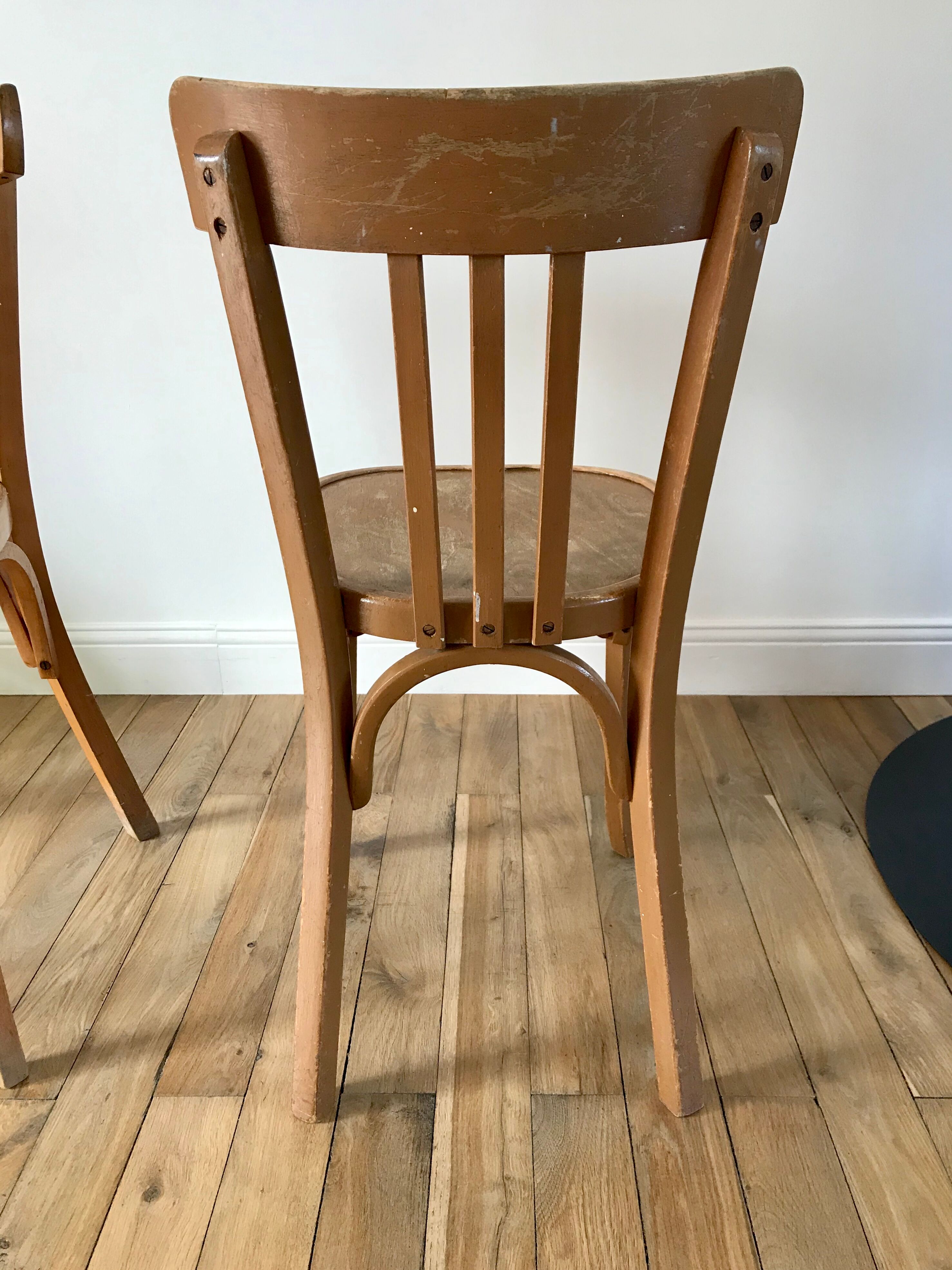 Duo of bistro chairs style Baumann vintage 40s-50s