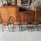 Set of 2 Mobilor chairs - 1950's - metal and wood