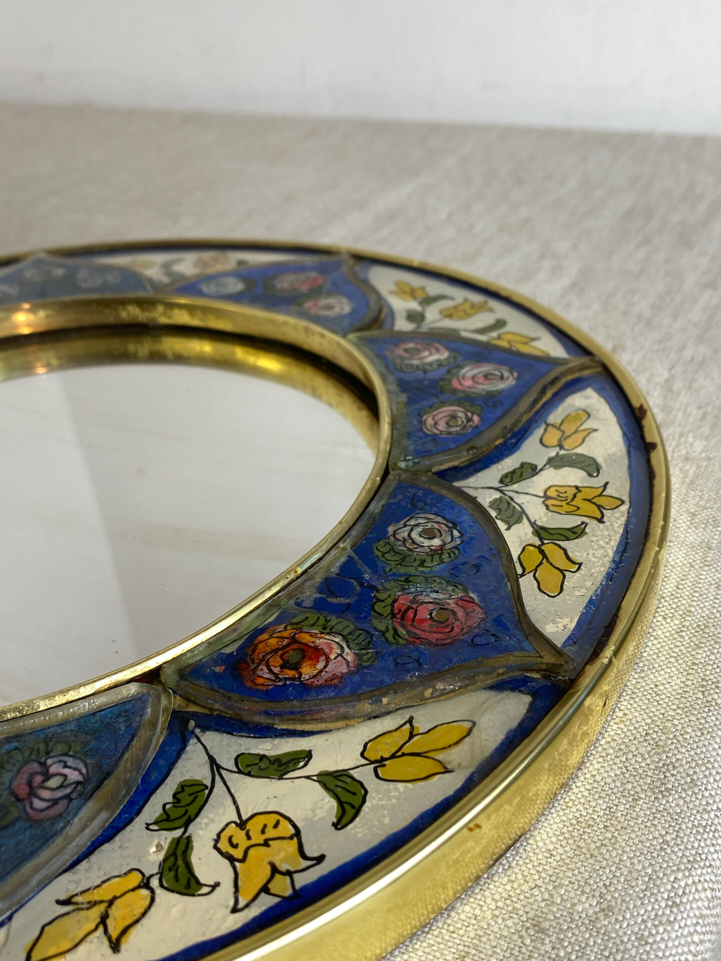 Miroir en bois peint et verre