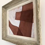 Vintage frame revisited into a modern and textured painting