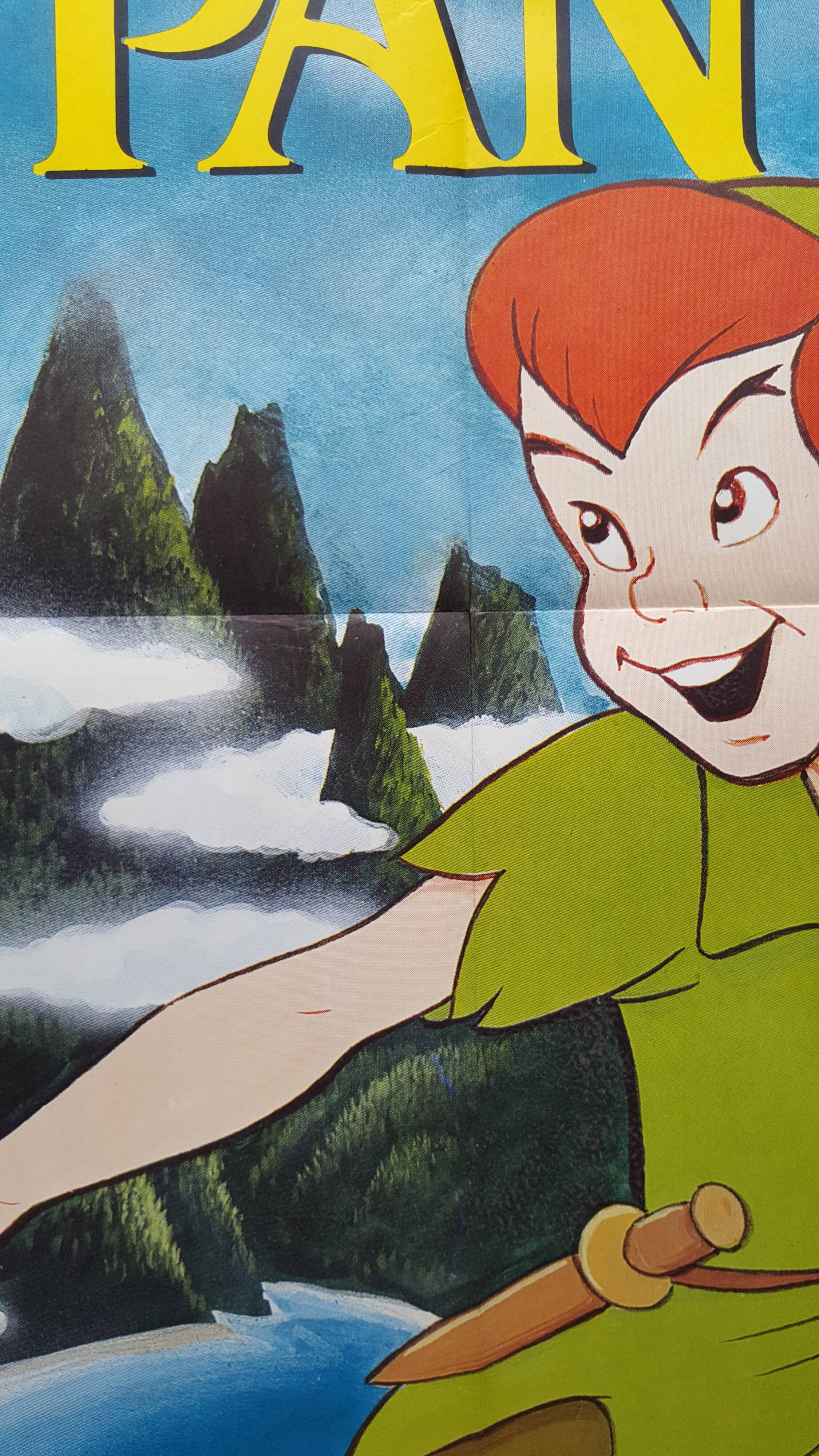 Affiche cinéma originale Walt Disney 1974 Peter Pan 60X160cm