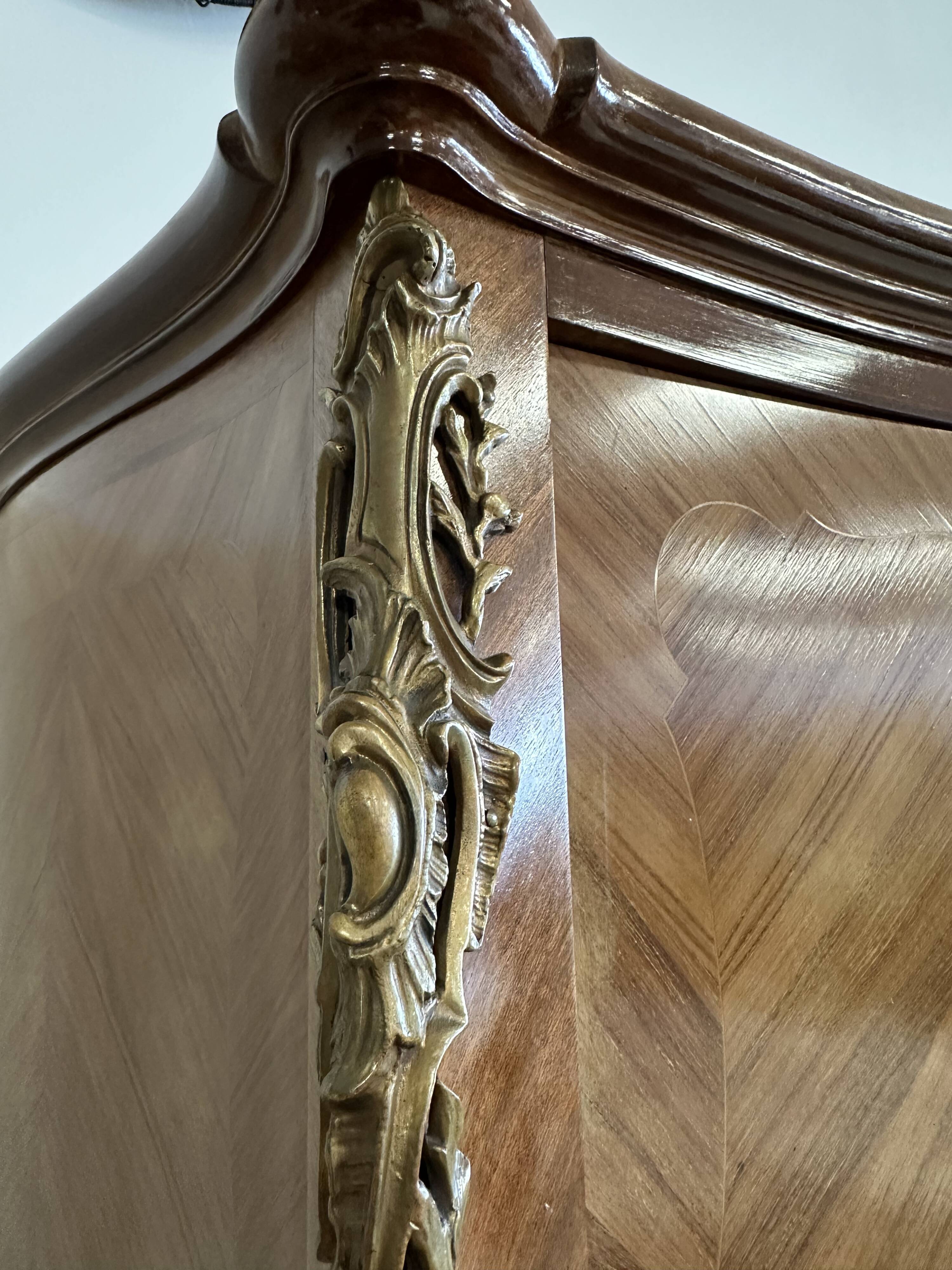 Louis XV style two-door wardrobe in rosewood.