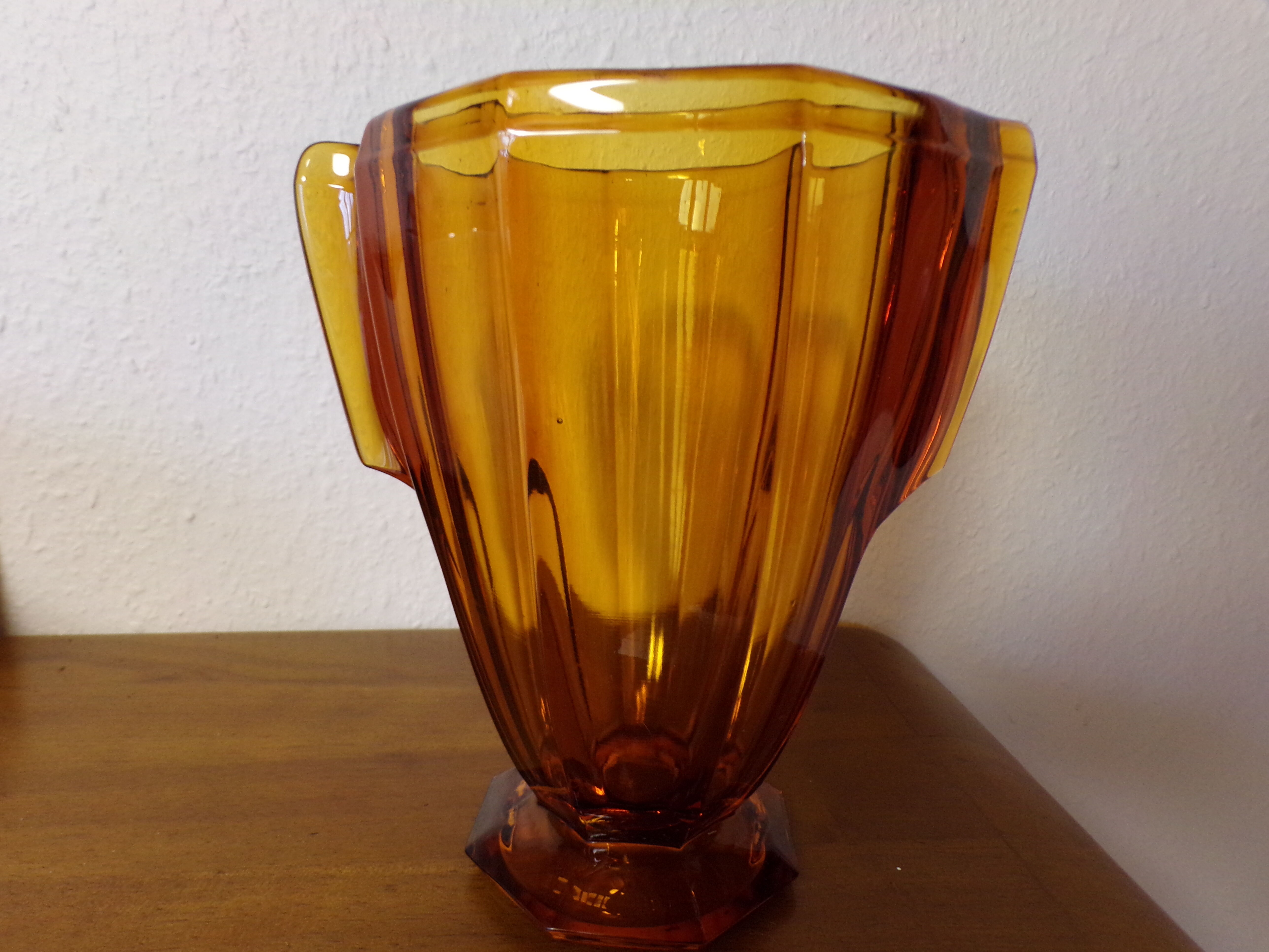 Amber art deco vase year 30 Czech Republic