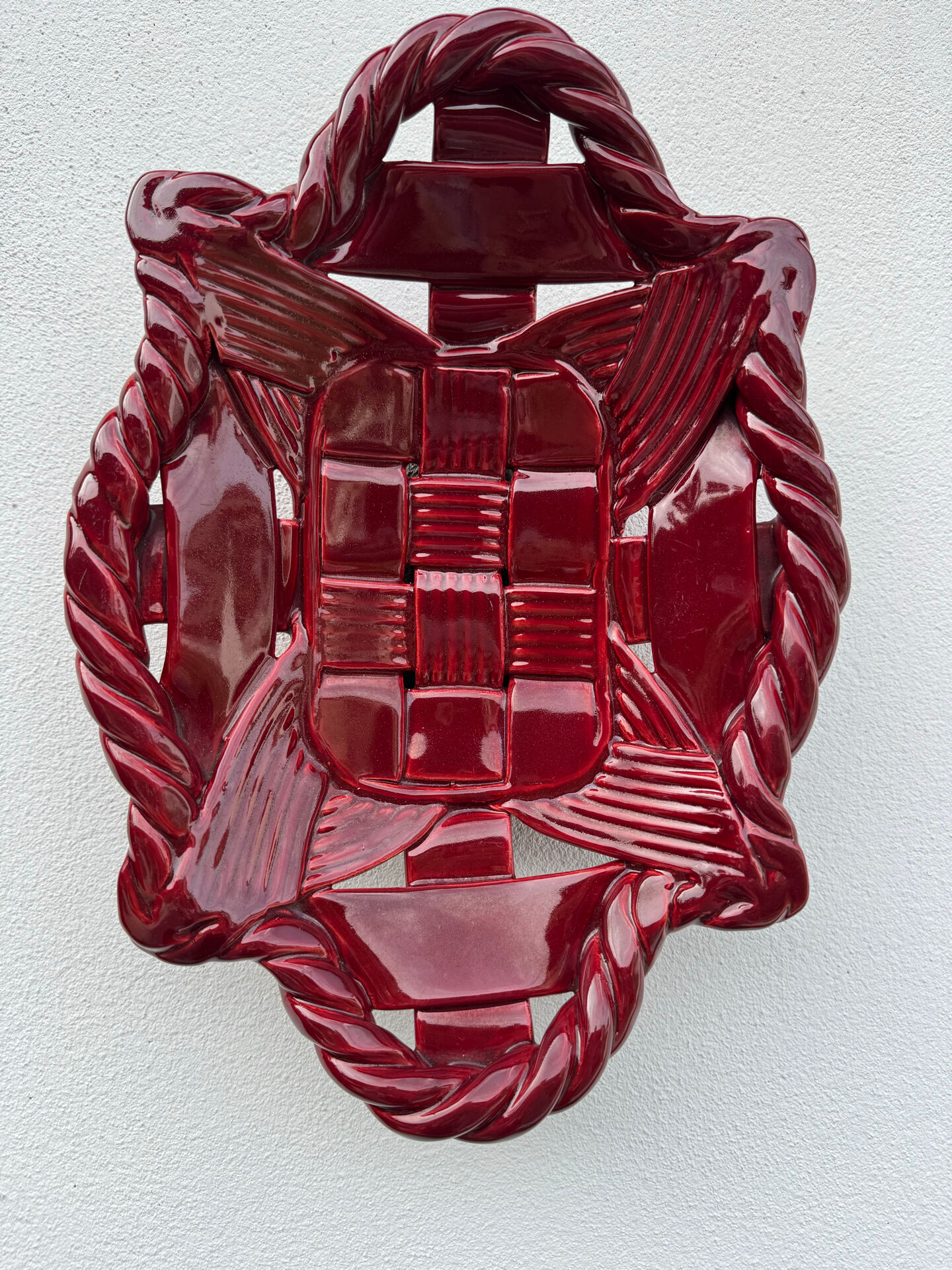 Corbeille céramique tressée Vallauris années 60
