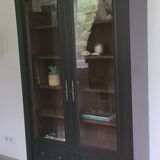 Old black Napoleon III display case, dresser, cabinet of curiosities, storage unit