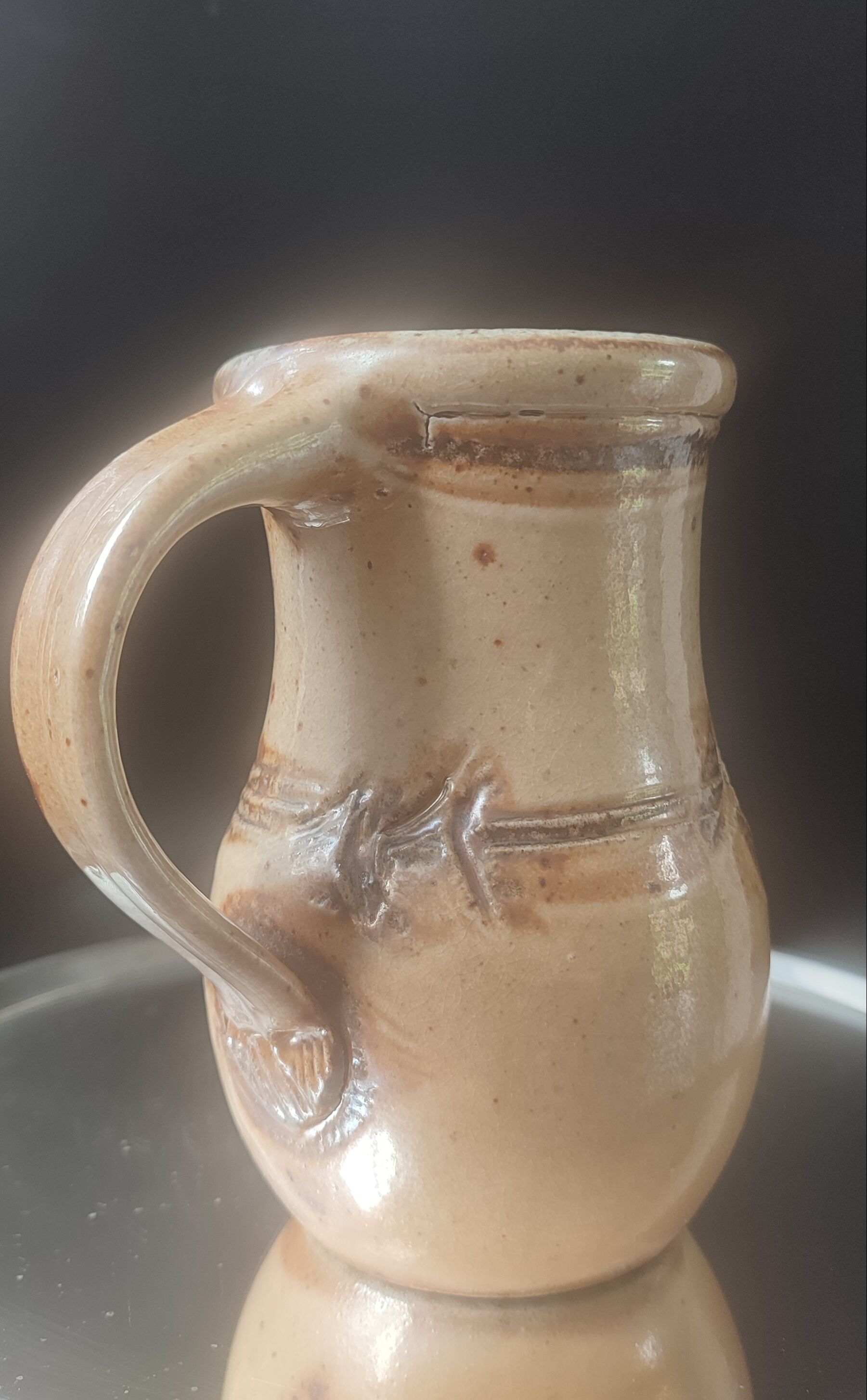 Vintage salt-glazed stoneware jug "le don" (suzy atkins)