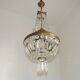 French Empire Style 3 Light Bronze Montgolfier Crystal Basket Chandelier