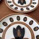 Set of 4 dessert plates Boch La Louvière model Kimono.