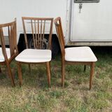 Set 4 chairs white vintage year 60