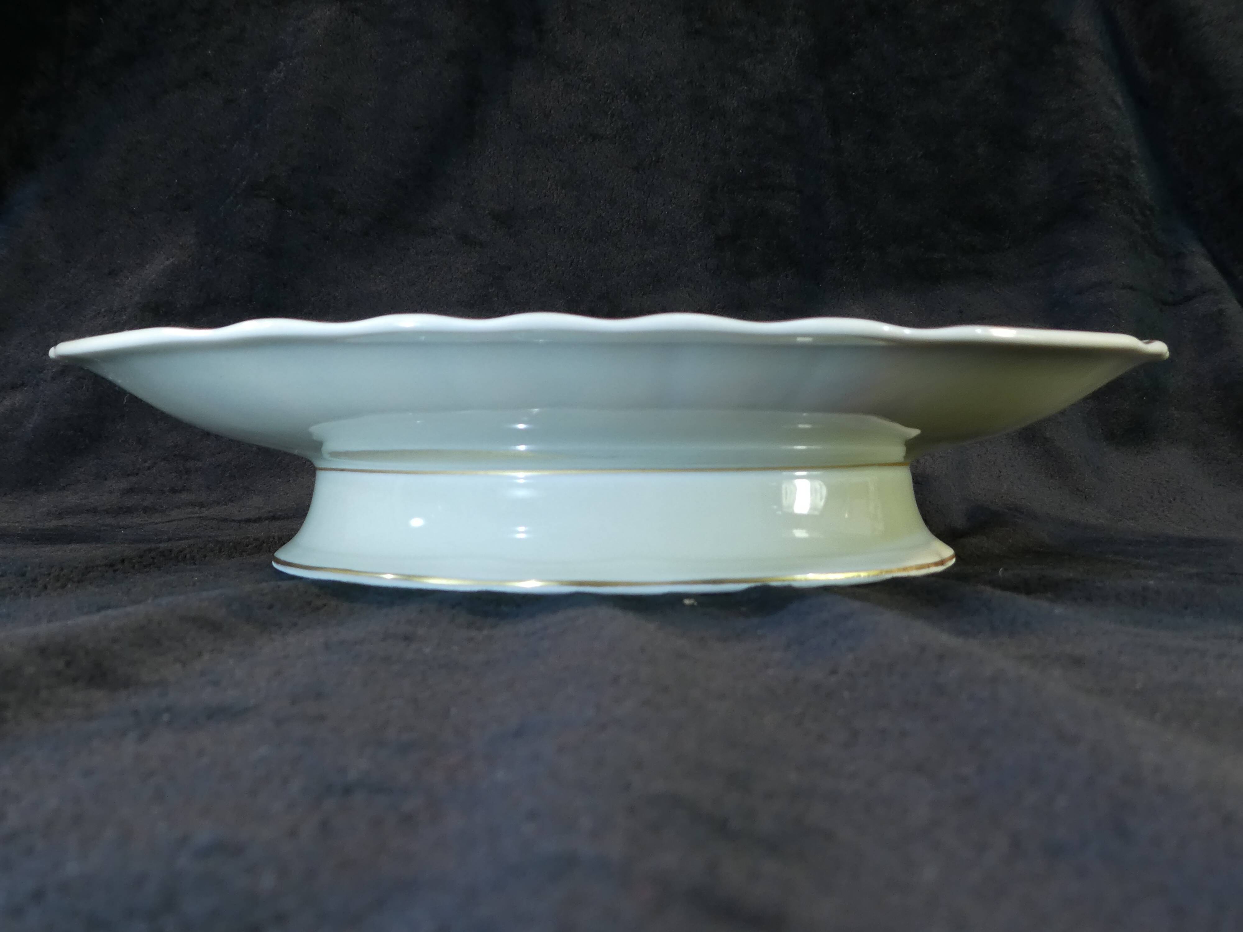 Compotier en porcelaine bernardaud limoges décor fleur rose / pourpre