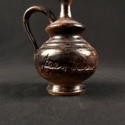 Vintage 1970s ceramic pitcher signed Jean Marais with chamotte glaze