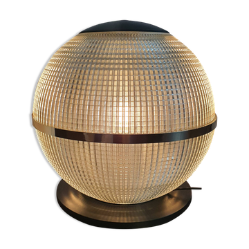 Globe Holophane en laiton sur socle