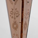 Art Deco Vase in Glass, Mirrored Glass and Wood, France 1920s