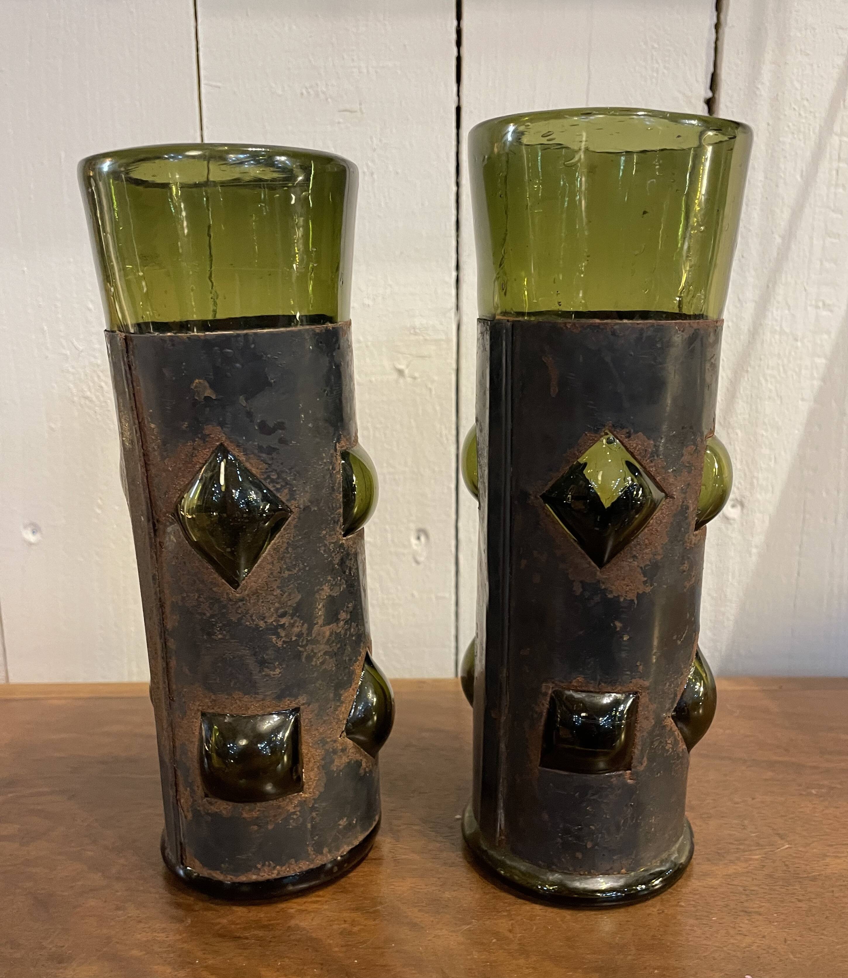 Pair of brutalist vases
