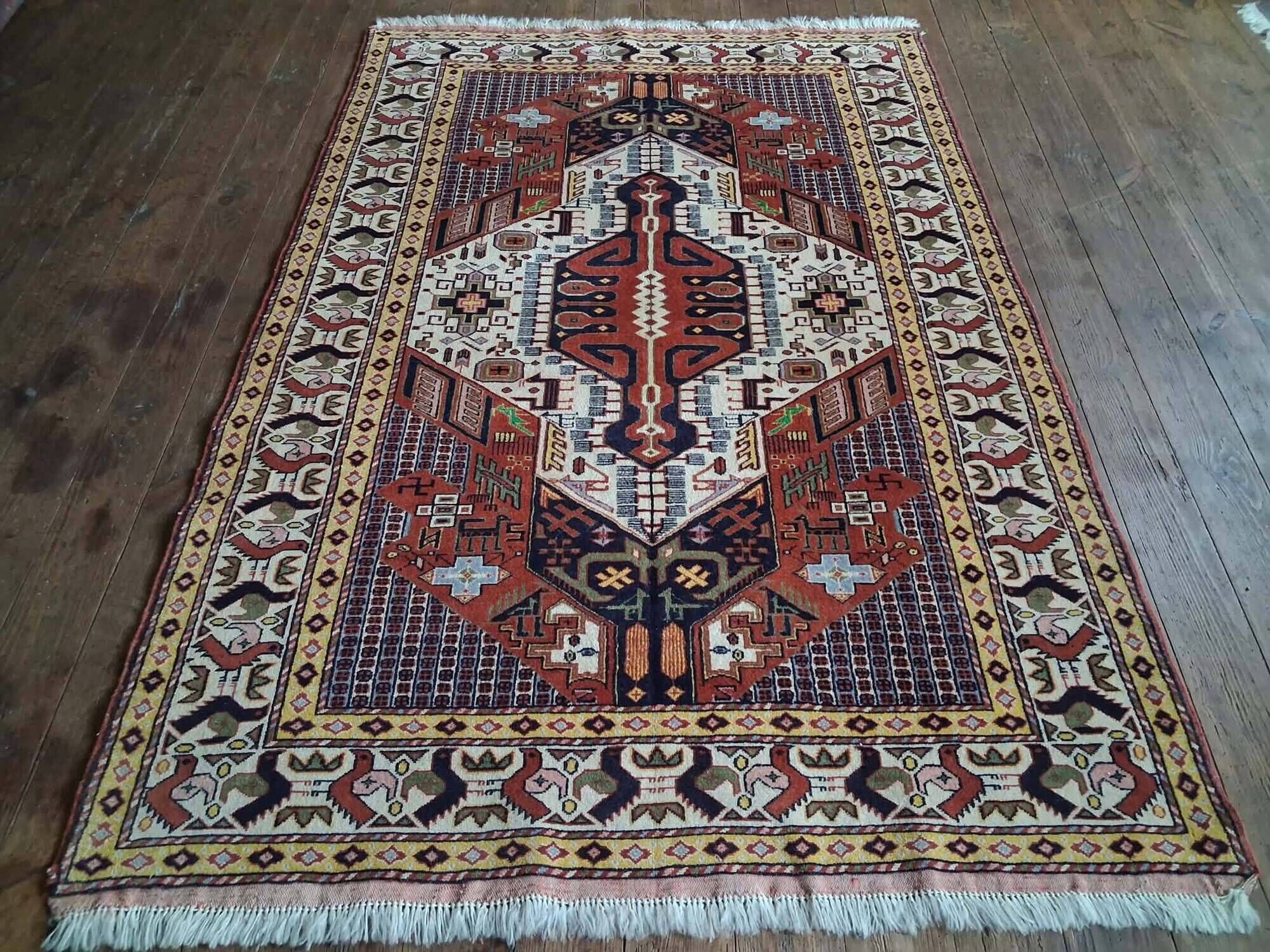 Handmade Persian Gutchan rug 192x128cm