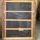 Antique Louis Philippe mirror in black wood & plaster beads row + vintage friezes
