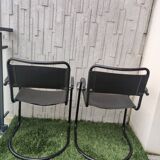 4 fauteuils noir mat vintage