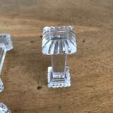 Set of six Art Deco glass knife holders