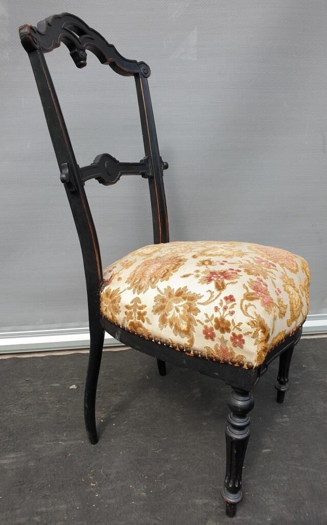 Napoleon III chair blackened wood keystone