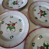 6 antique flat plates in earthenware in good condition.