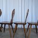 Set of 8 Farmhouse Tyrolean Chair with Heart Cutout Back / 1970s Vintage Di