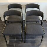 Série de 4 chaises Baumann modèle Gondole, années 1970