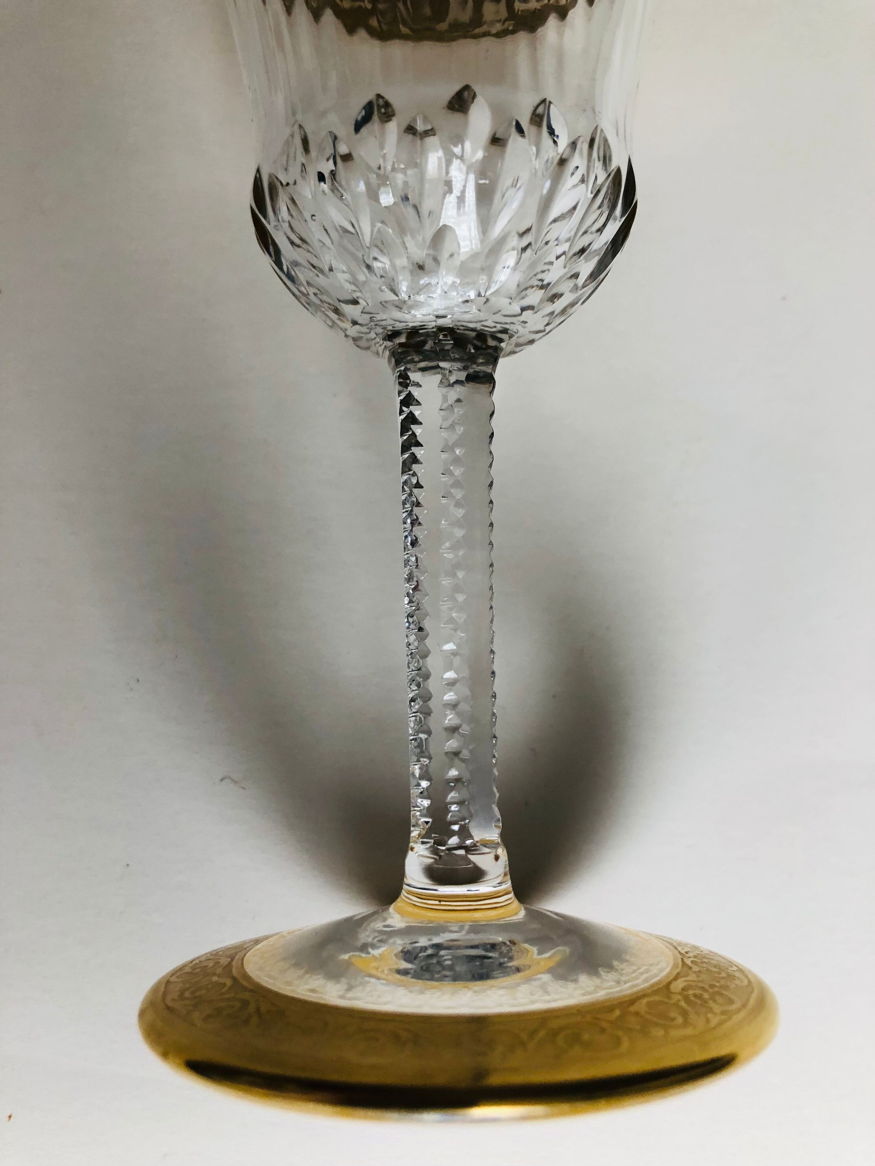 6 crystal wine glasses from Saint Louis thistle model