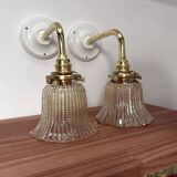 Pair of gold tulip wall sconces