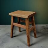 Rustic solid wood stool – brutalist spirit