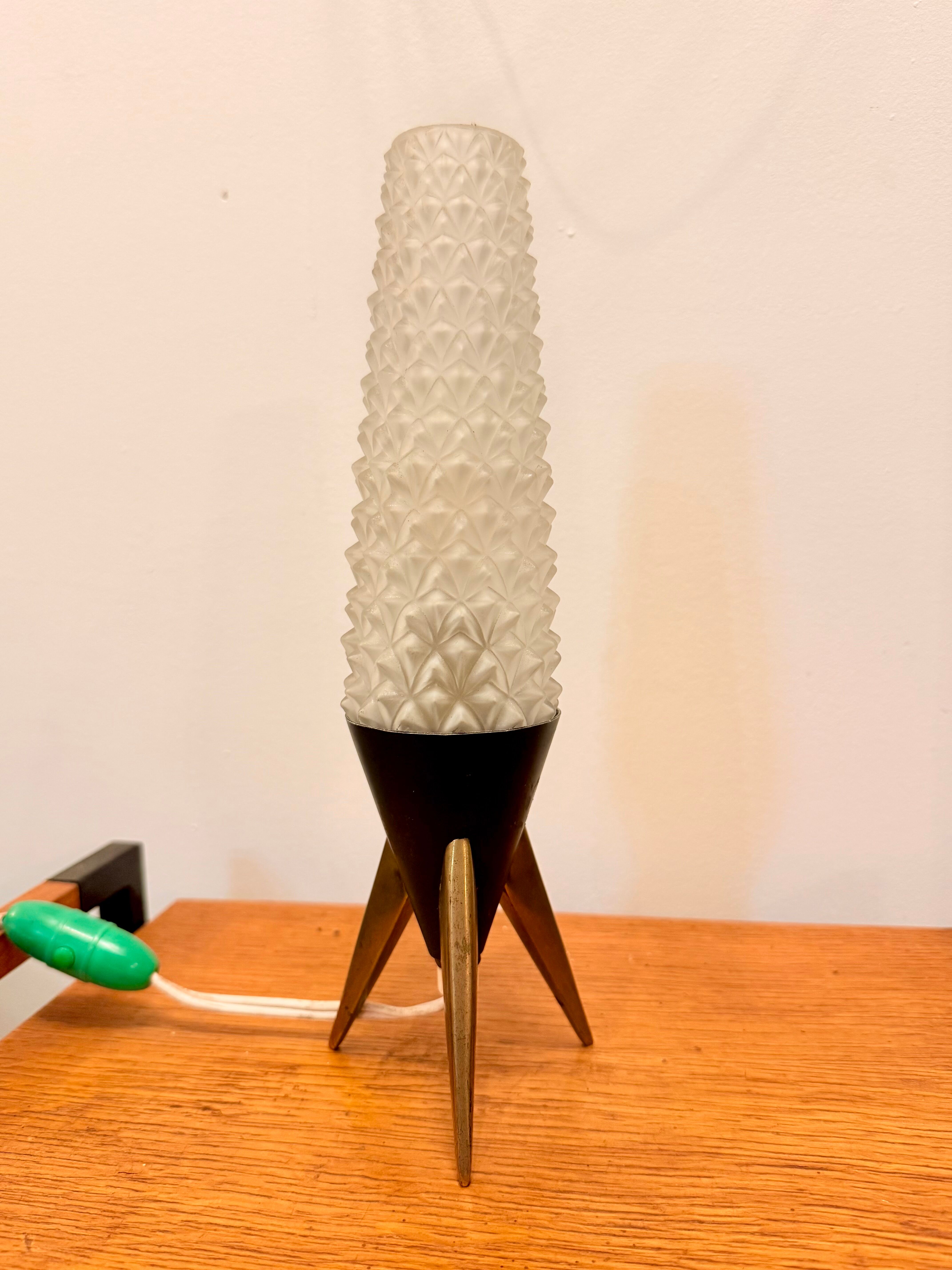 Lampe fusée vintage tripode Space Age