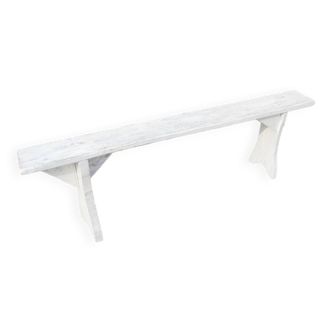 White patinated wooden bench