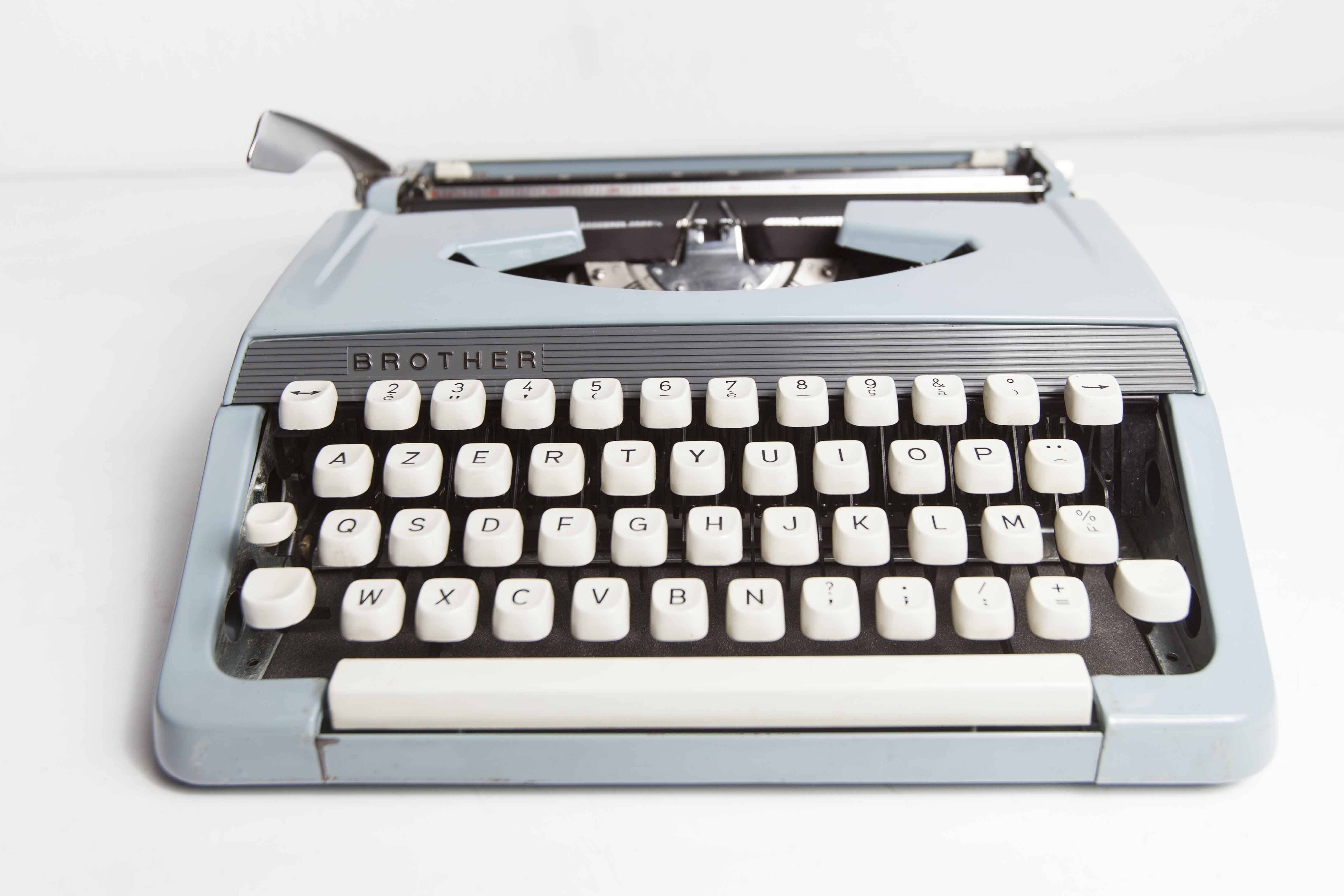 Sky Blue Brother Typewriter from 1980