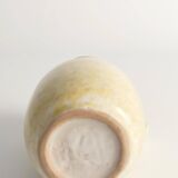 Mid-Century Modern Grey & Yellow Stoneware Vase with Handle by Strehla, Germany