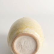 Mid-Century Modern Grey & Yellow Stoneware Vase with Handle by Strehla, Germany