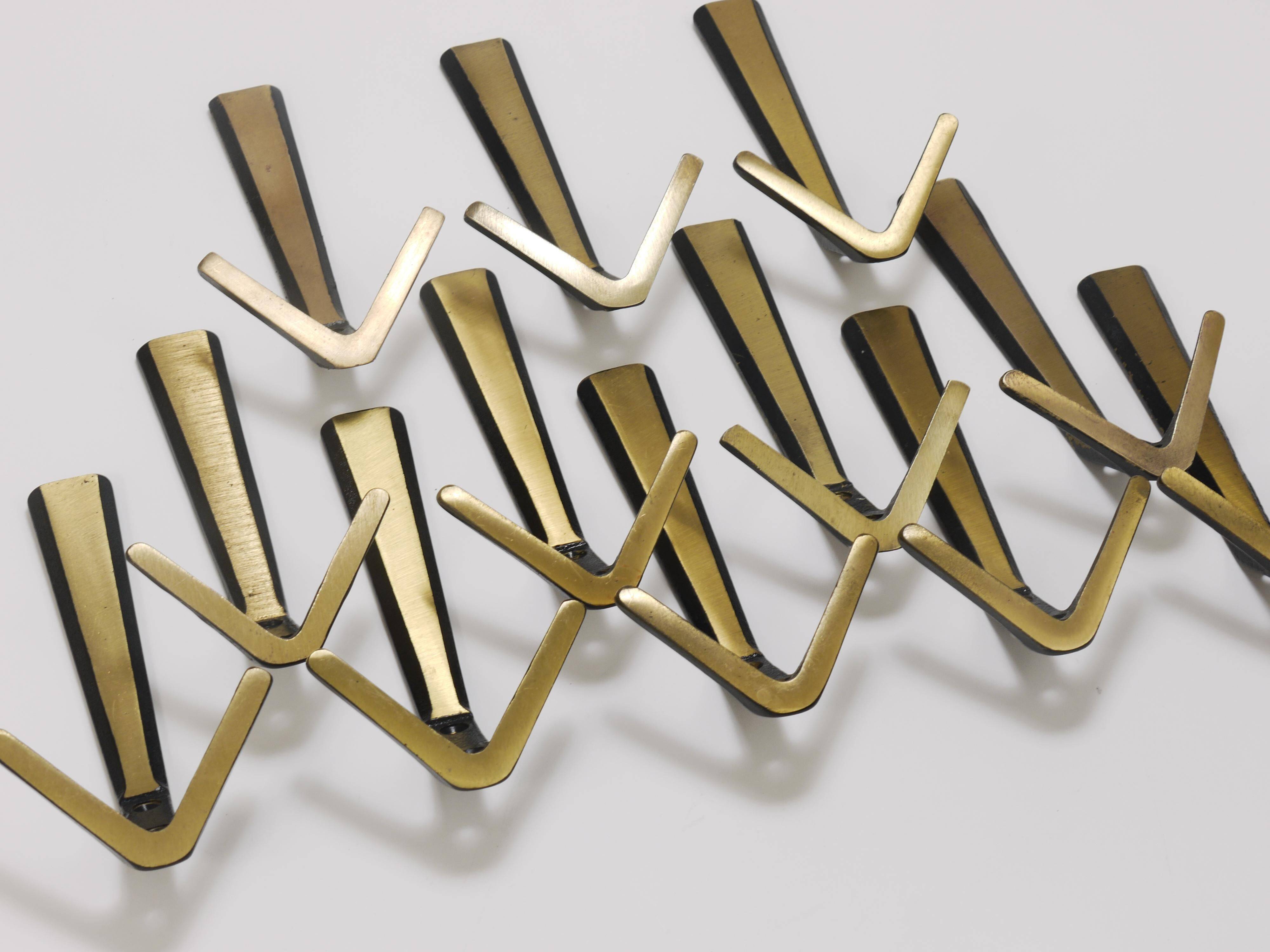21x Crochet Mural Double in Brass Midcentury by Herta Baller, Vienna, Austria, 1950s