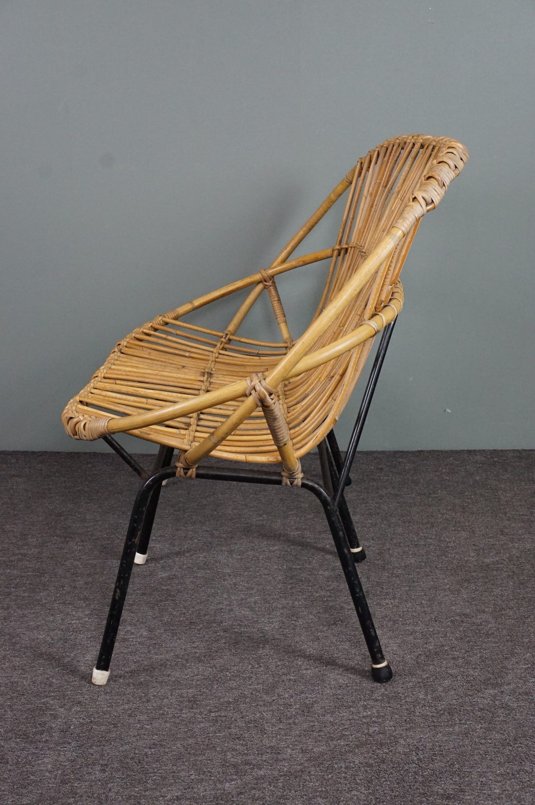 Rattan sofa & sheepskin Dutch Design 1960