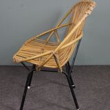 Rattan sofa & sheepskin Dutch Design 1960