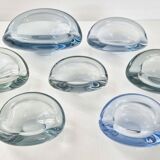 Set of 7 vintage Akva ashtrays by Per Lükten for Holmegaard 1950.