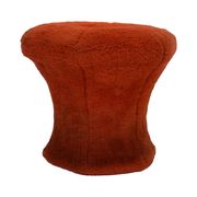 Pouf repose-pieds rond recouvert de peluche en forme de champignon vintage des années 60 et 70