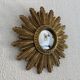 Vintage 1960 sun mirror witch's eye fine gold resin - 26 cm
